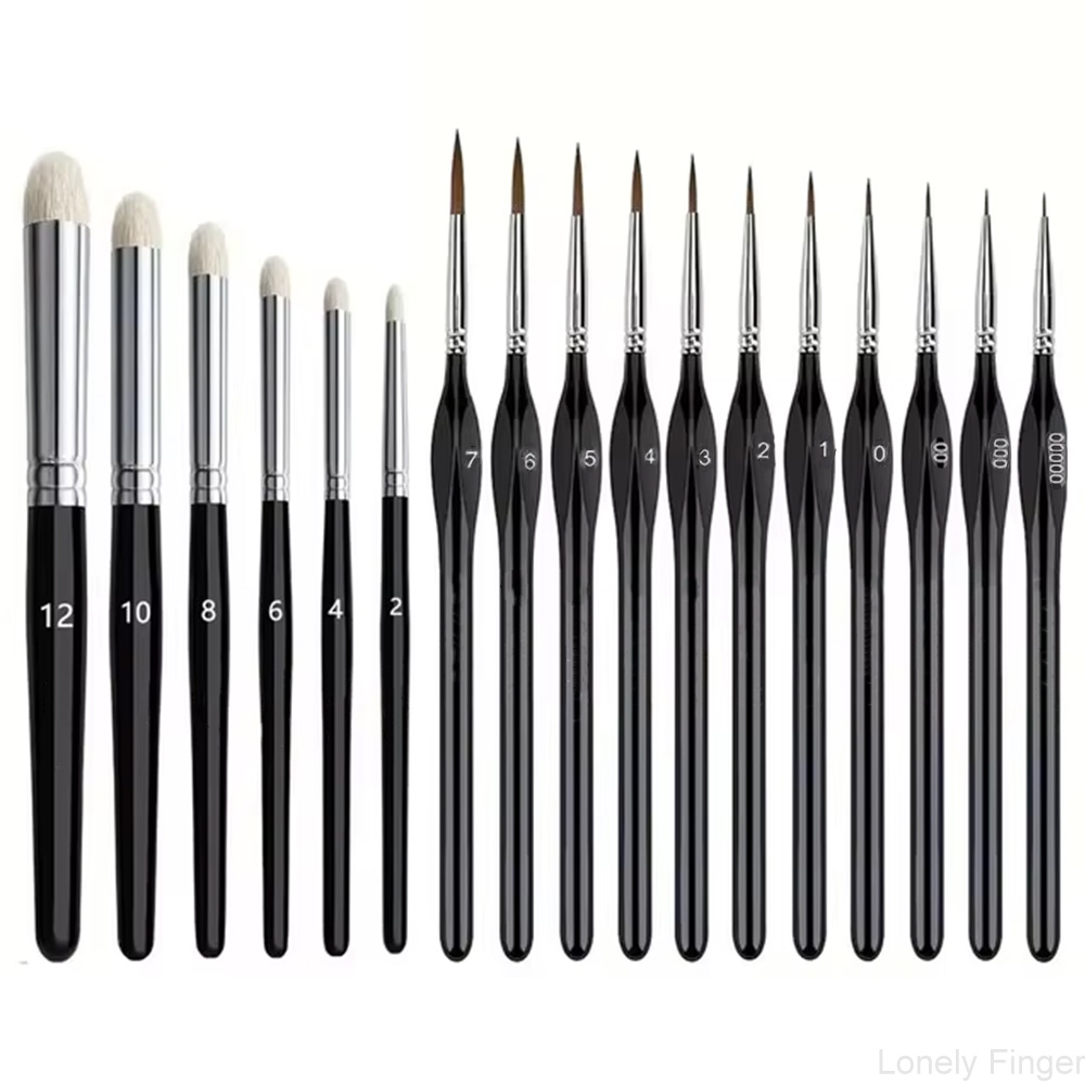 Gouache Paint Set - Set Kuas Cat Kering Miniatur, 1/3/6/11/17