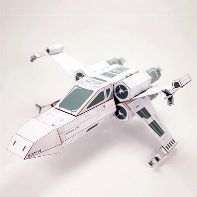 Art Craft Cardboard - X-WING Tempur Kertas Putih Model Mini