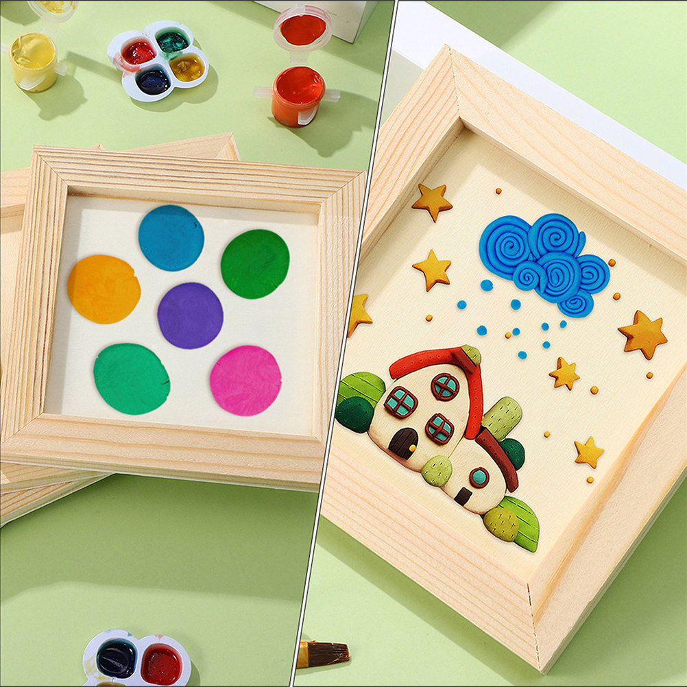 6 Buah Bingkai Foto Kayu Solid - Art And Craft For Nursery ulasan dan harga