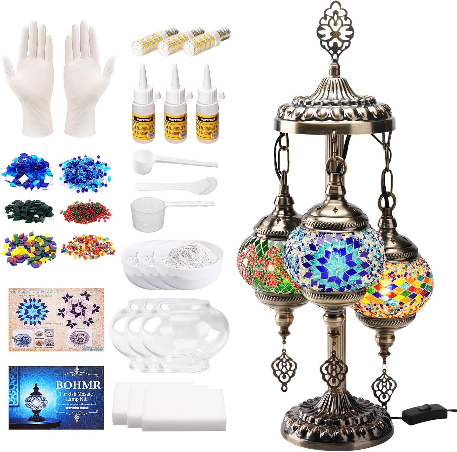 Kit Lampu Mosaik Turki 3 Globe - Art Craft Kit ulasan dan harga